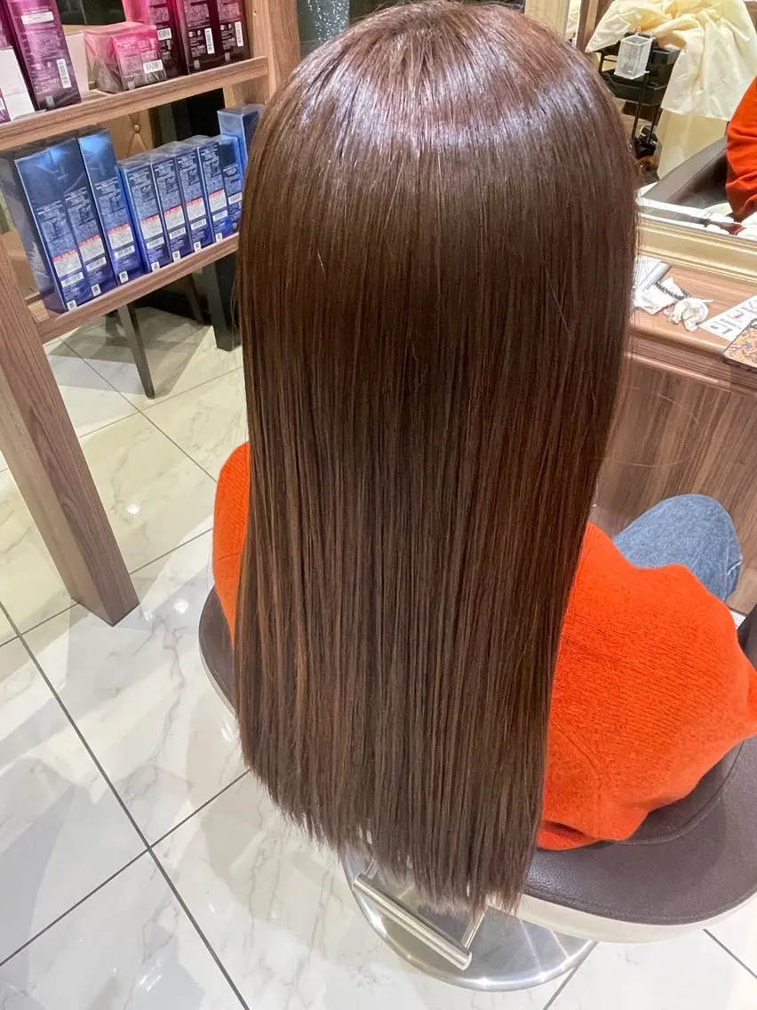 ロング 縮毛矯正 加藤 里歩のヘアスタイル