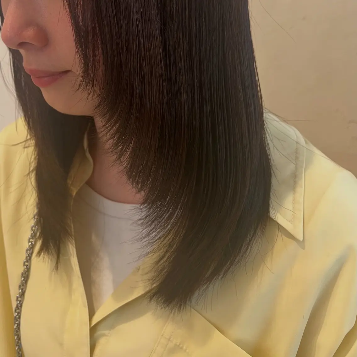 セミロング 顔周りカット Emma 吉田のヘアスタイル