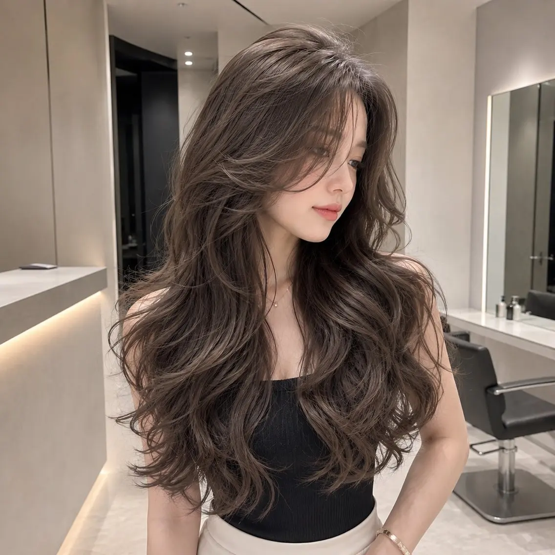 ロング ヘアカラー トリートメント 美髪ストレート/美髪 レイヤー特化増原優斗のヘアスタイル