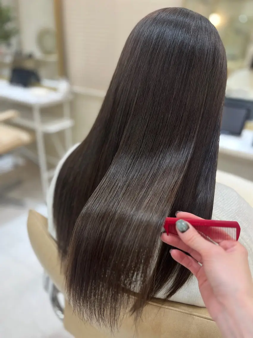 ロング 髪質改善 トリートメント カット ヘアカラー トリートメント Zina博多/ボブ 顔周りKEIKOのヘアスタイル