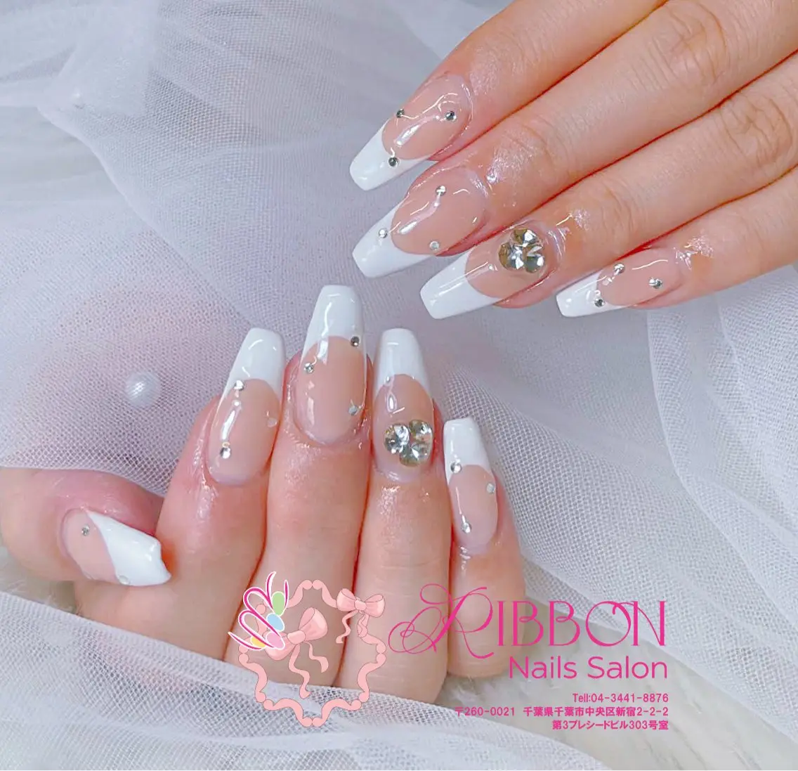 ネイル フットネイル フレンチネイル ジェルネイル マグネットネイル 持ち込み ハンドネイル Ribbonnail salonのネイルデザイン