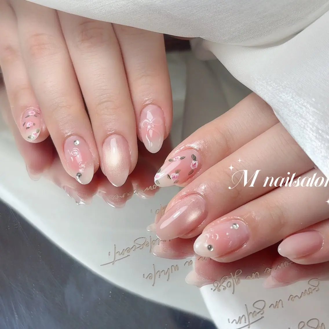 ネイル ハンドネイル M🌷nail 長さだし専門店のネイルデザイン
