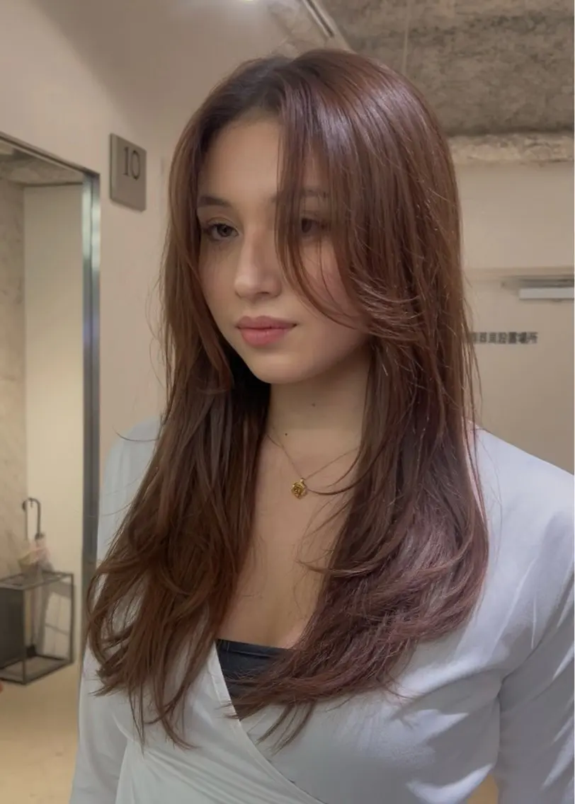 ロング カラー レイヤーカット カット ヘアカラー トリートメント 艶ハイトーン‪‪🔆 ️️️安座間 希のヘアスタイル