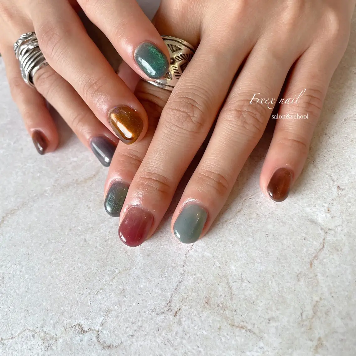 ネイル マグネットネイル ハンドネイル フットネイル freex nail /ニュアンス/個性派のネイルデザイン