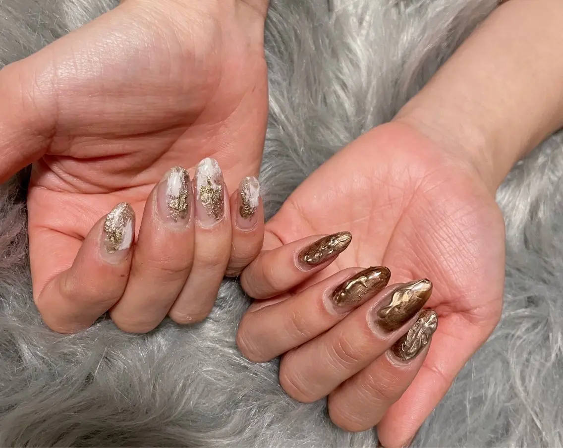 ネイル ミラーネイル ニュアンスネイル BLANC.nail yuuのネイルデザイン