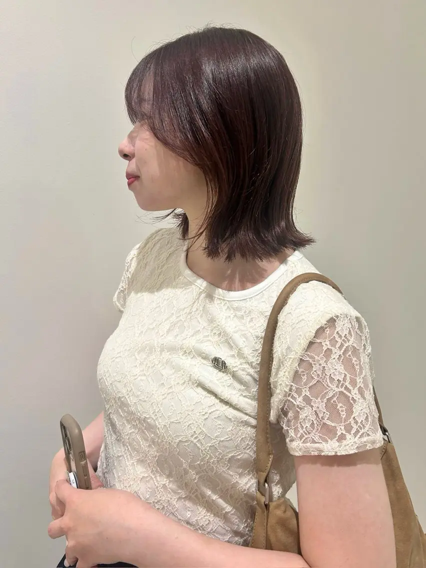 ミディアム カラー 👔ボブ﹨髪質改善 ストレート🩳ももかのヘアスタイル