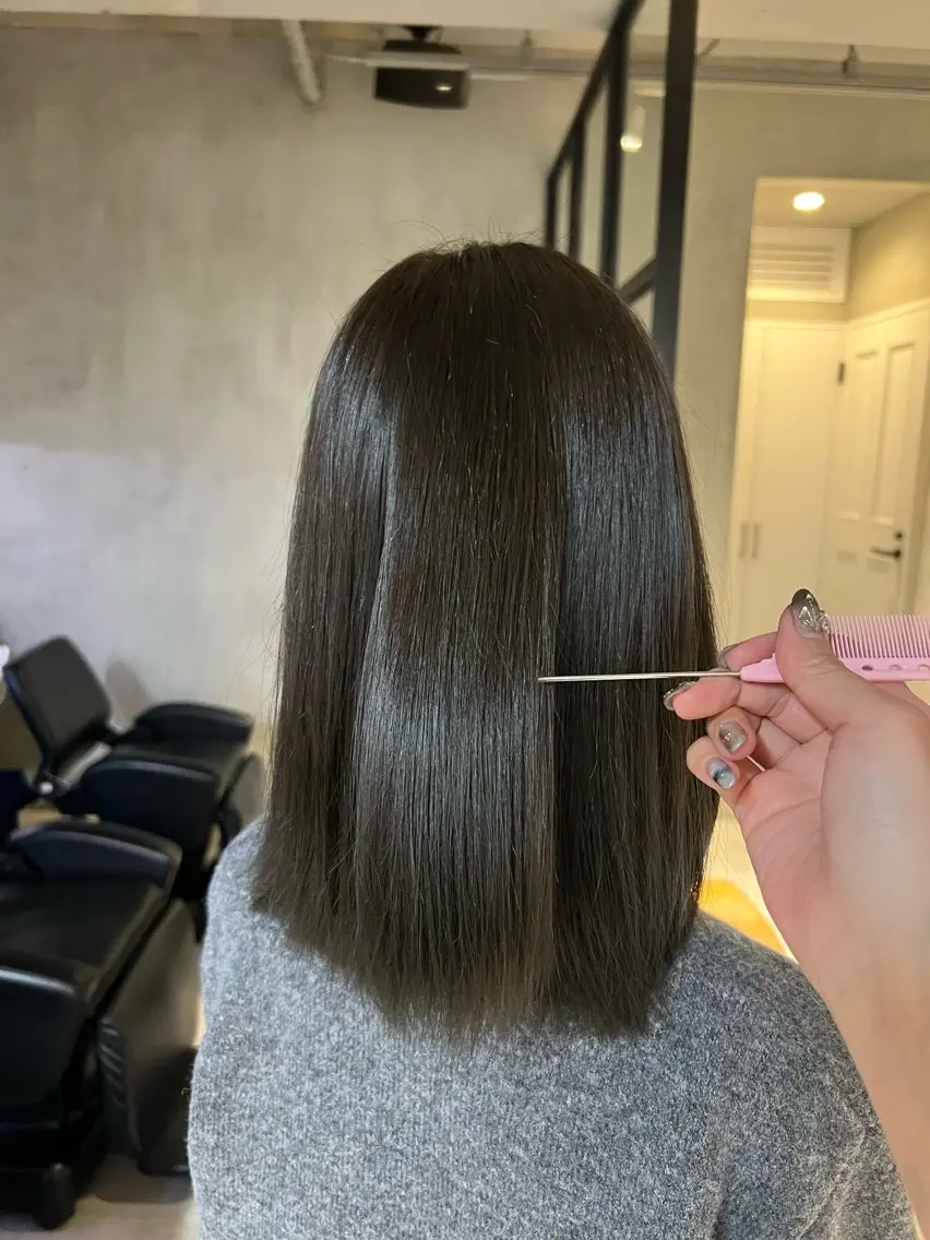 ミディアム カラー ヘアカラー ゆら /elima調布のヘアスタイル
