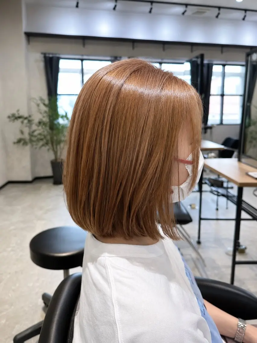 ミディアム カラー ブリーチ ダブルカラー ブリーチなしカラー ヘアカラー トリートメント メンズカット/ 縮毛矯正/haruのヘアスタイル