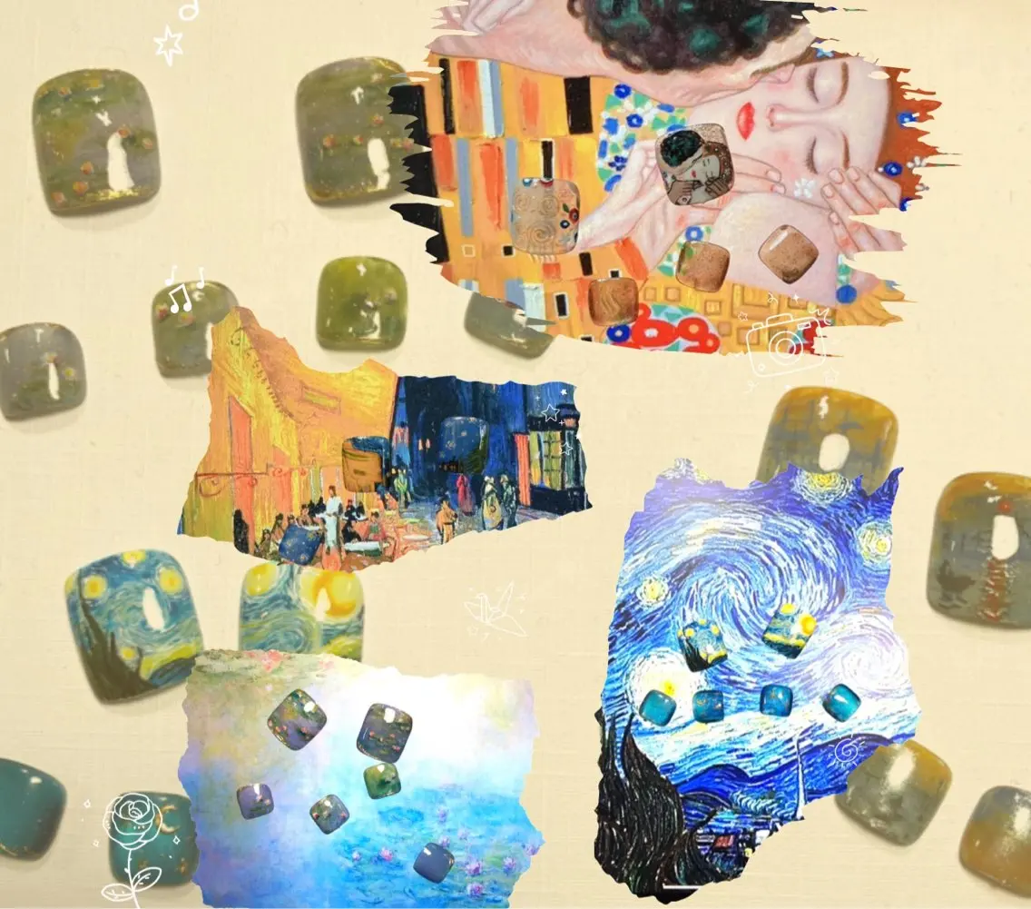 【Foot】手描き絵画風ネイルの写真