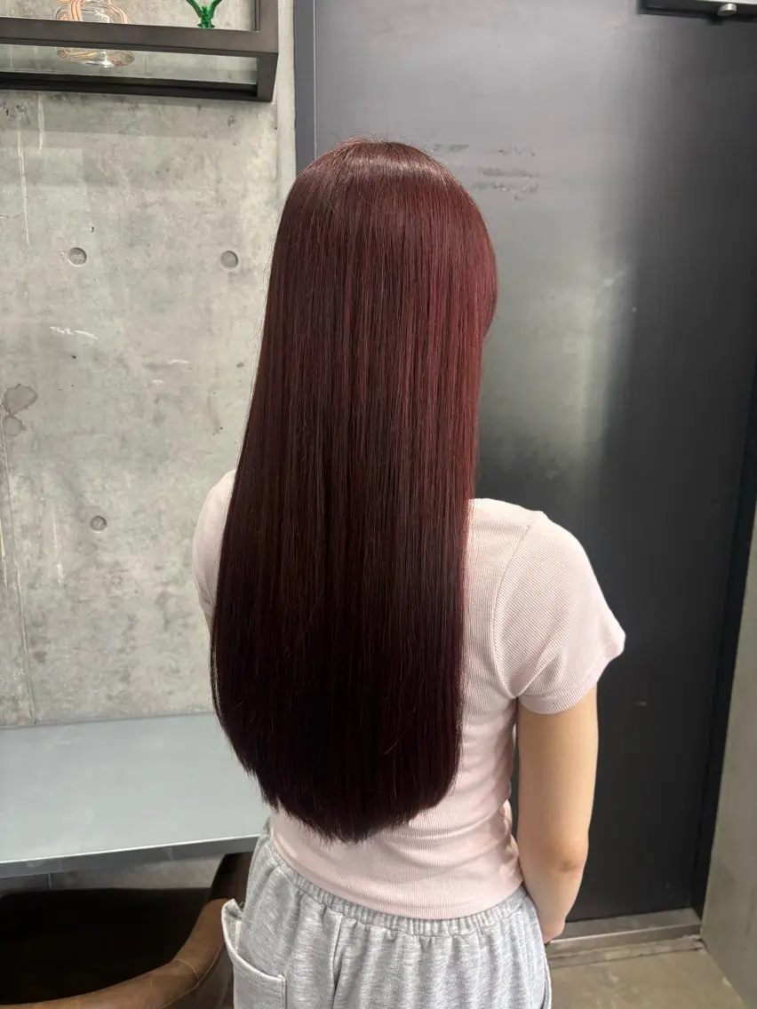 ロング カラー ブリーチ ブラウンカラー ブリーチなしカラー ピンクカラー ピンクブラウン カット ヘアカラー maika (^^)｡.:*☆のヘアスタイル