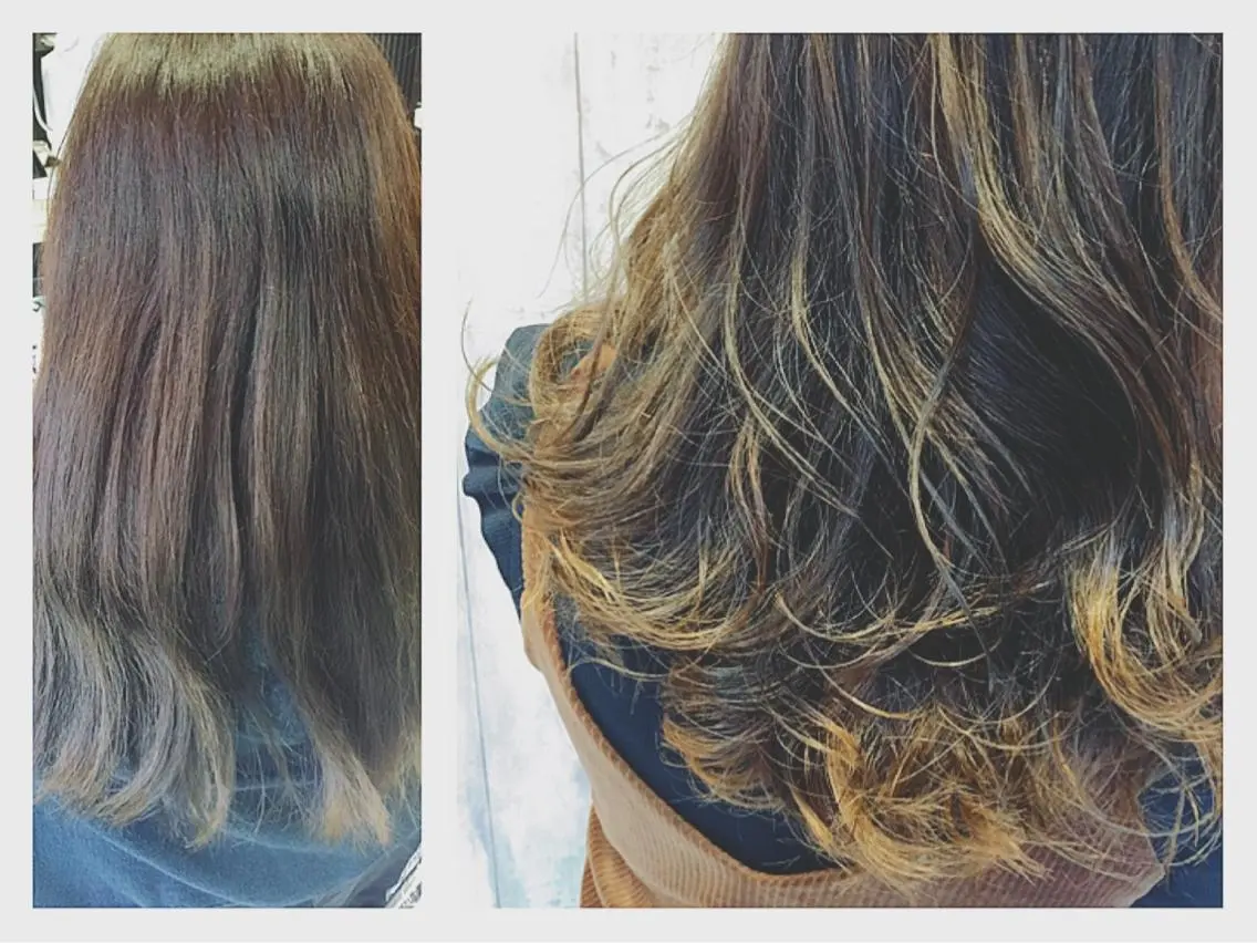 セミロング カラー ヘアアレンジ ハイライトカラー ハイライト boutique misakiのヘアスタイル