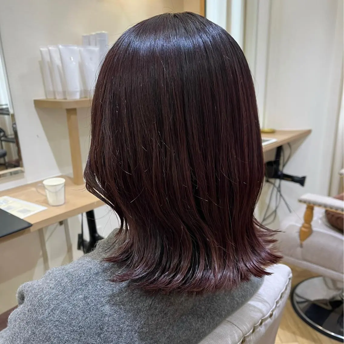 ミディアム カット ヘアカラー トリートメント 韓国ﾍｱ&ｼｮｰﾄ ボブ💜桑原のヘアスタイル