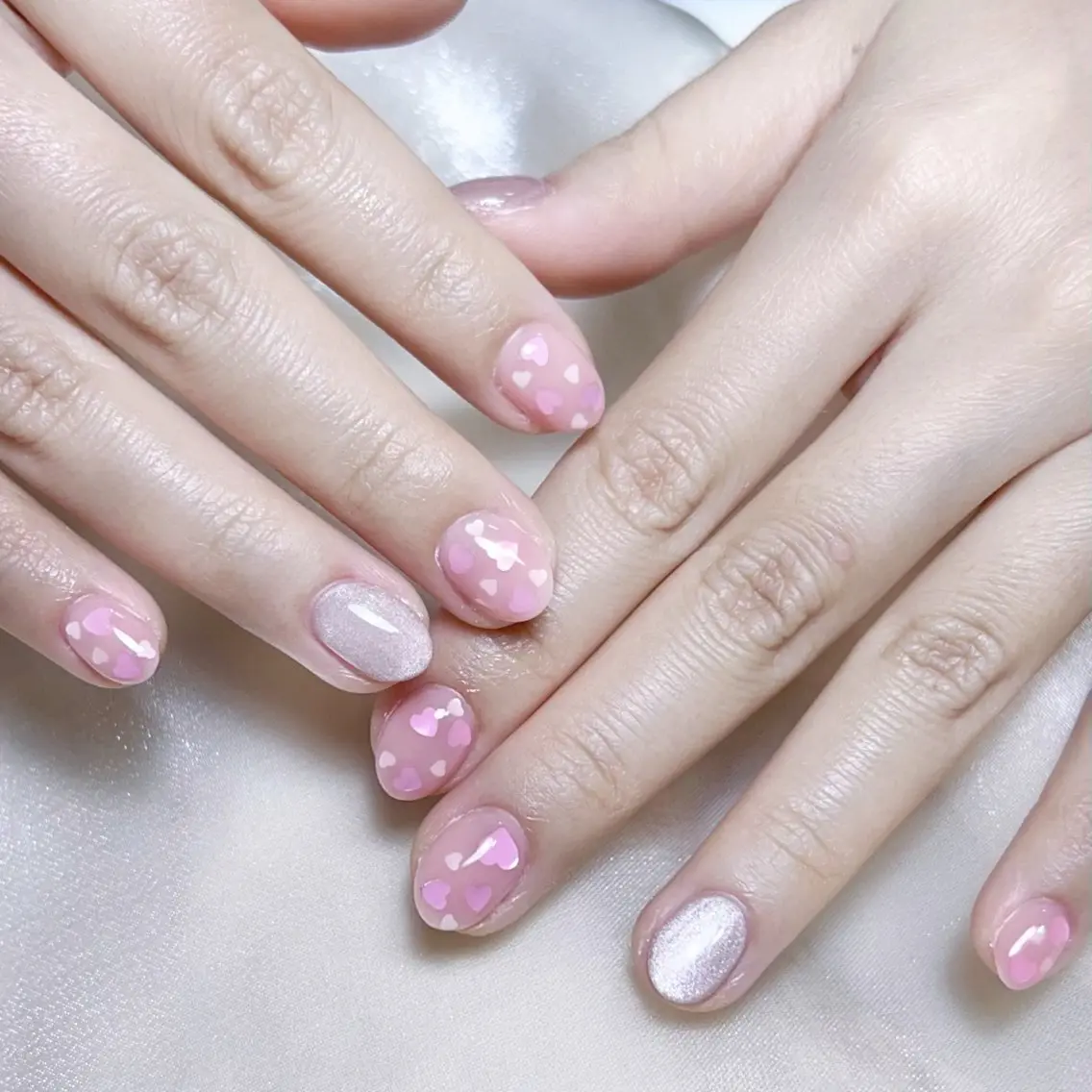 メンズ ネイル メンズ韓国風 アートネイル オーロラネイル ガーリー キラキラネイル ハンドネイル Nail salon 木にいるのネイルデザイン