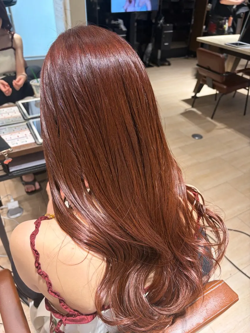 ロング カラー カット ヘアカラー トリートメント 🎀大竹美侑／顔まわ りカット／レイヤーのヘアスタイル