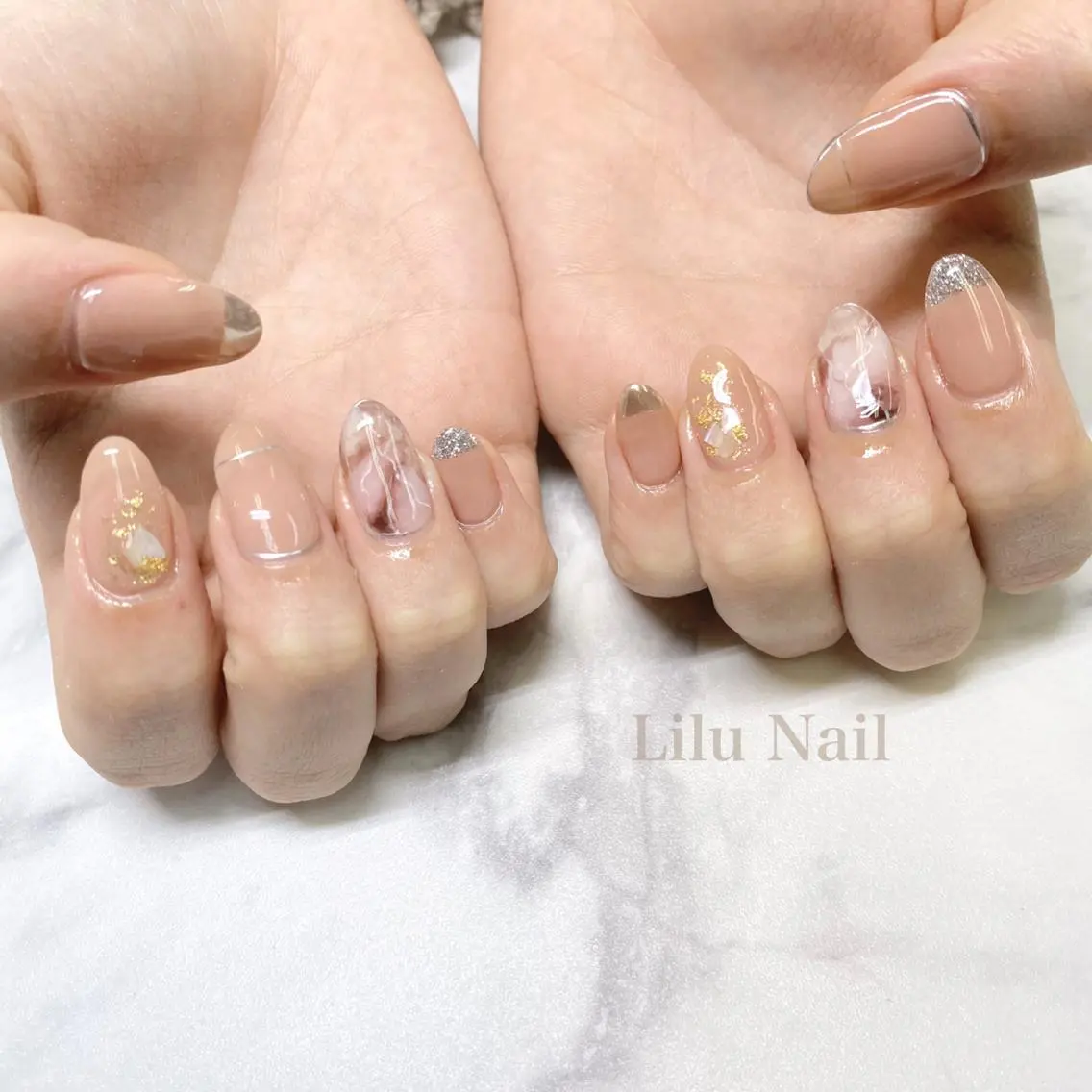 ネイル ニュアンスネイル モチの良さ◉ フィルインネイル♡のネイルデザイン