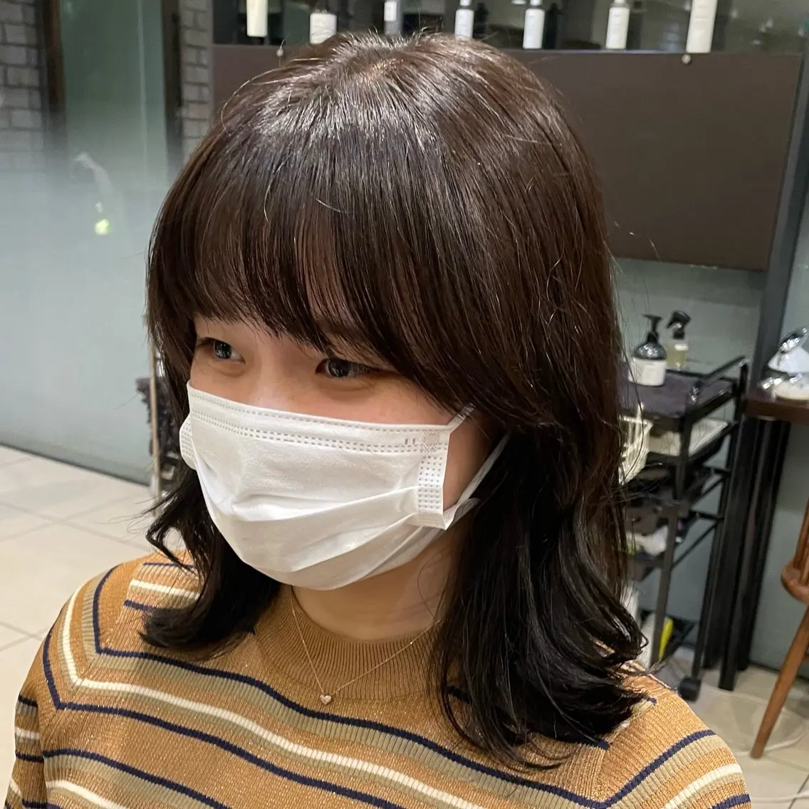 ミディアム パーマ カット ヘアカラー パーマ 韓国風パーマ🌿コテ 巻き風パーマ/るいのヘアスタイル