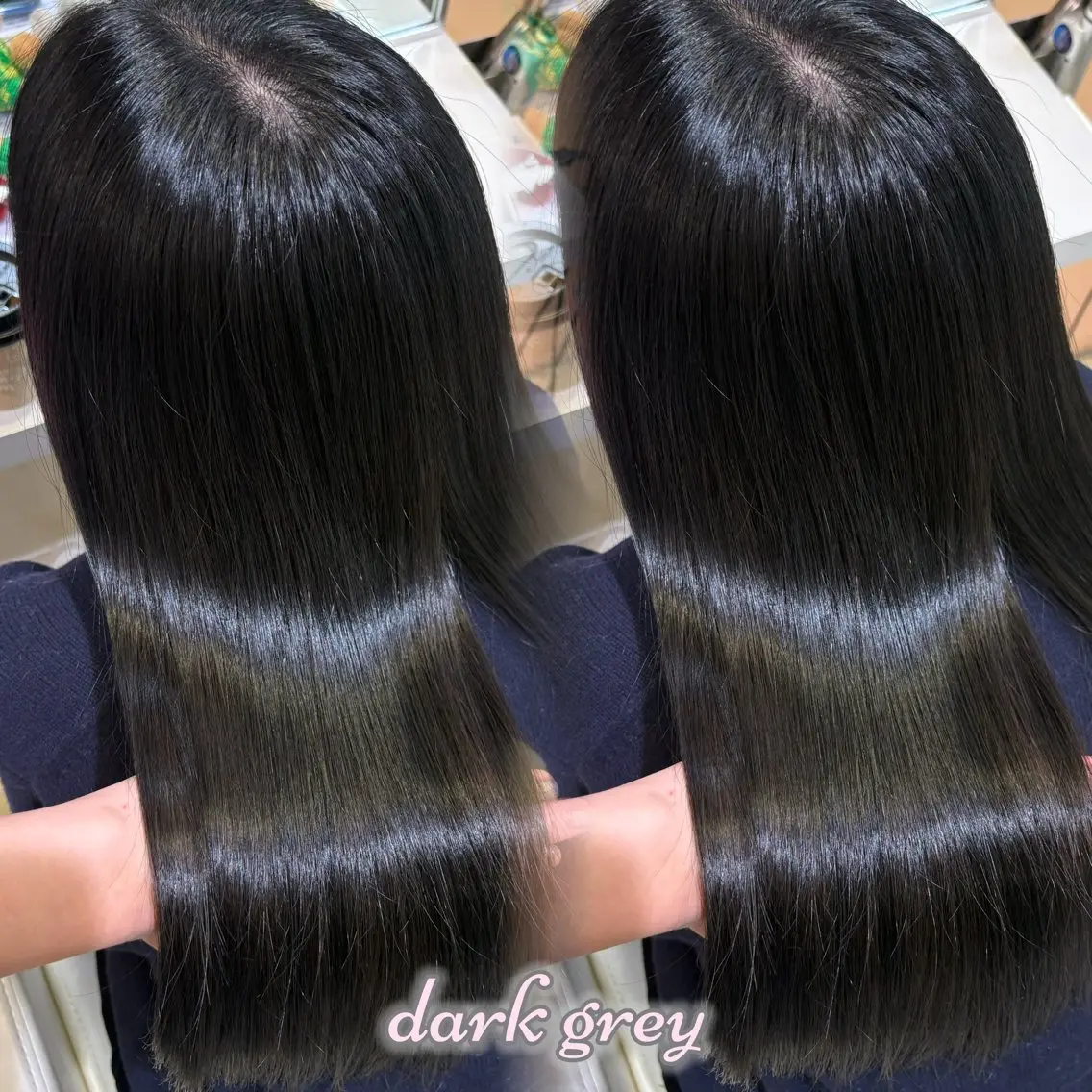 ロング カラー ダークグレー カット ヘアカラー トリートメント 新宿/艶カラー 🎀韓国ヘアKANAのヘアスタイル