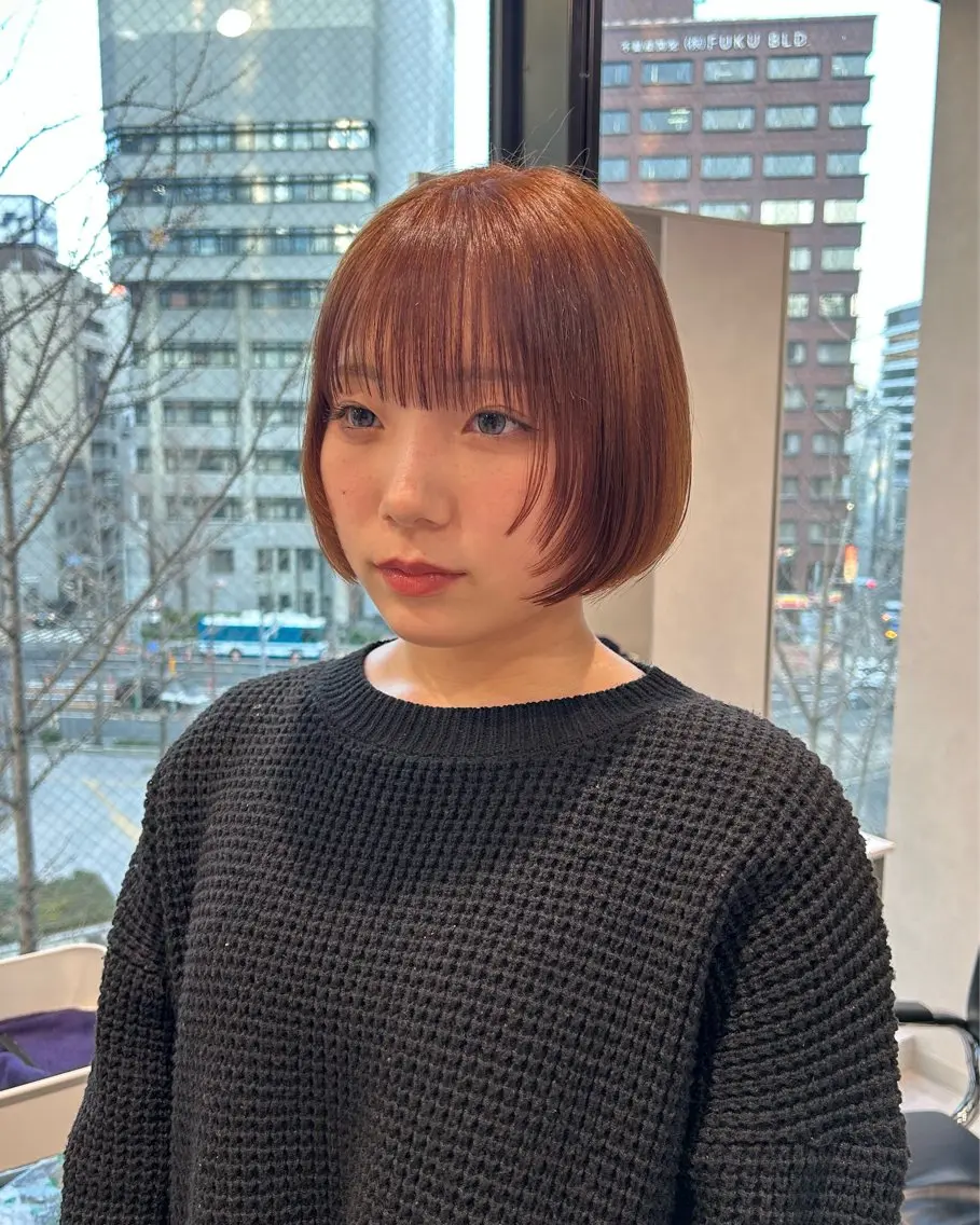 ショート ボブ 顔まわりレイヤー レイヤーカット 寺川留以 /カットモデル募集中のヘアスタイル