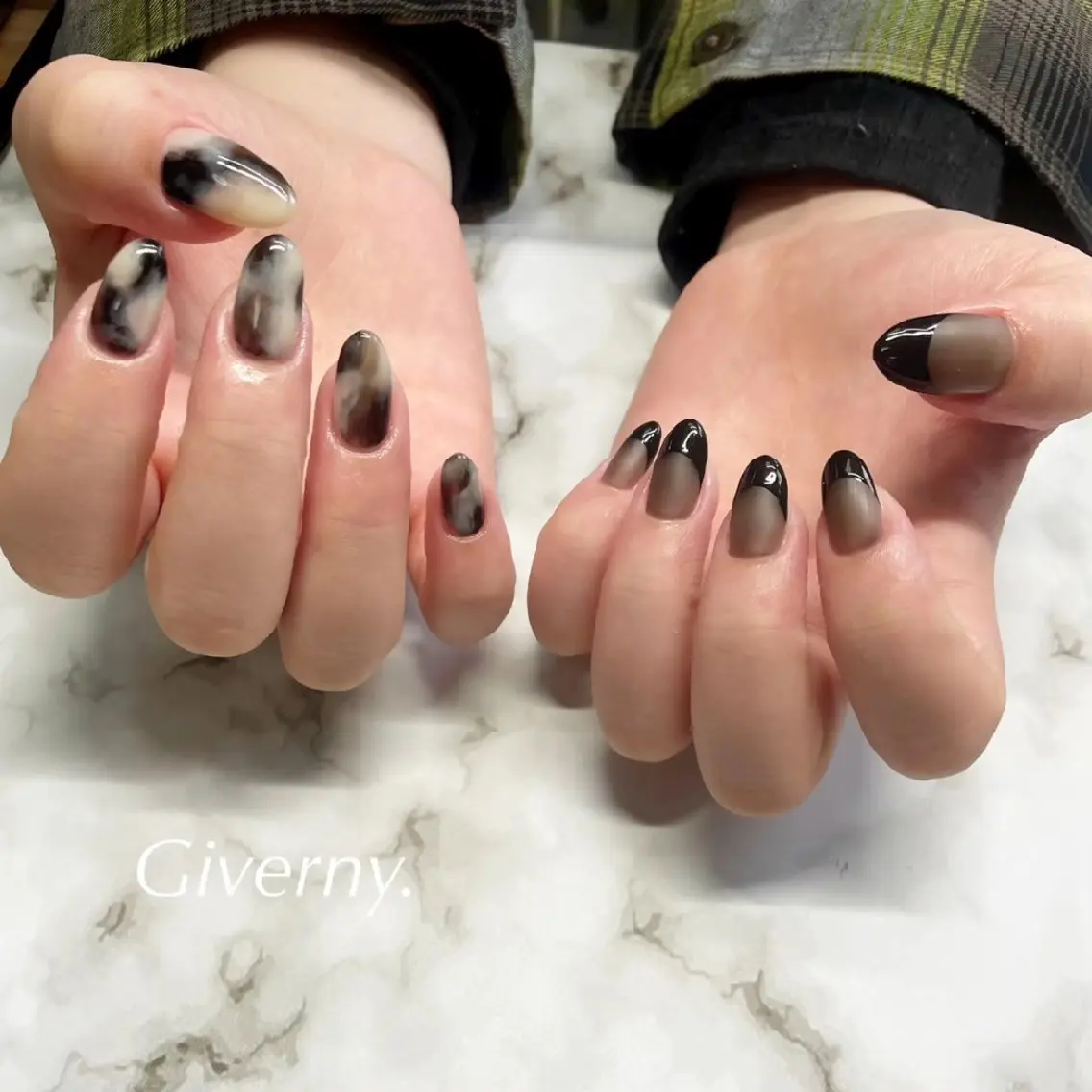 ネイル フレンチネイル マットネイル ニュアンスネイル ハンドネイル Giverny .のネイルデザイン