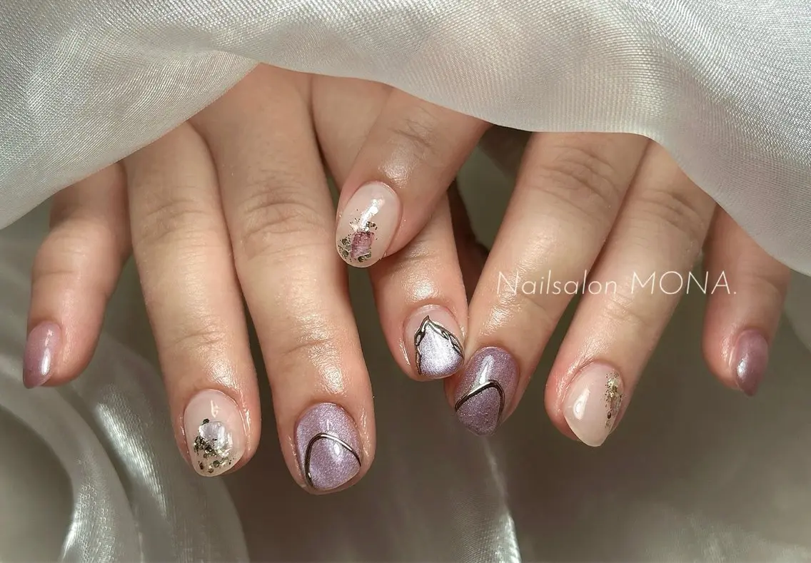 ネイル マグネットネイル ハンドネイル Nailsalon MONA.のネイルデザイン