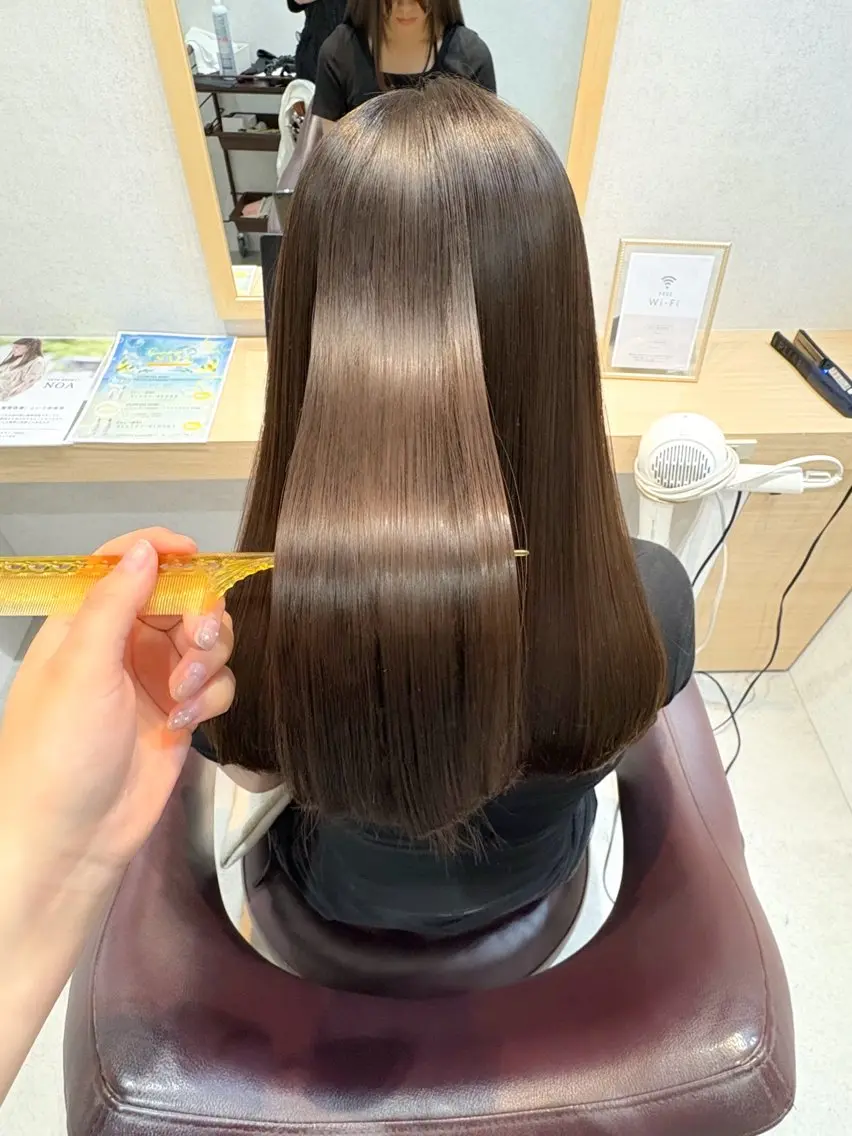 ロング 縮毛矯正 トリートメント カット 縮毛矯正 トリートメント 透明感/チョコカラー 💍TAMA💍のヘアスタイル