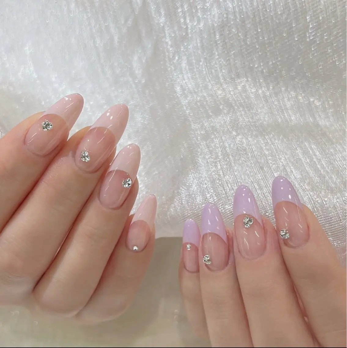 ネイル オーロラネイル 長さ出し フットネイル 韓国ネイル ラメ(グリッター) ハンドネイル 👍thumbs up nail👍のネイルデザイン
