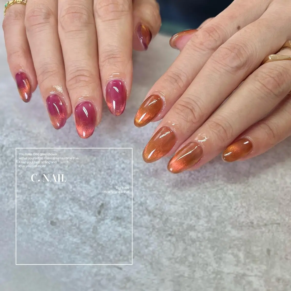 ネイル フレンチネイル ジェルネイル マグネットネイル マグネットフレンチ C.Nail &Eyeのネイルデザイン