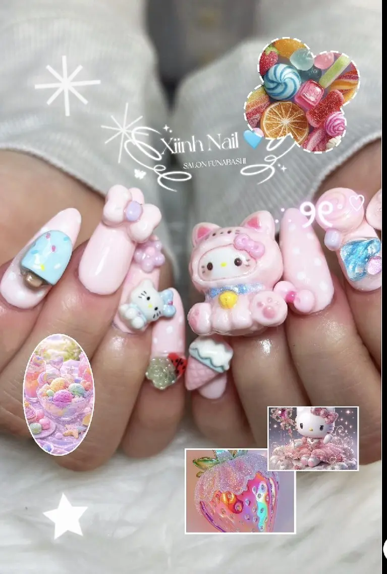 💫10本チップ長さ出し　6本~8本パーツ付け放題150分 ¥19900→12090 (長さ3cm以下対象)の写真