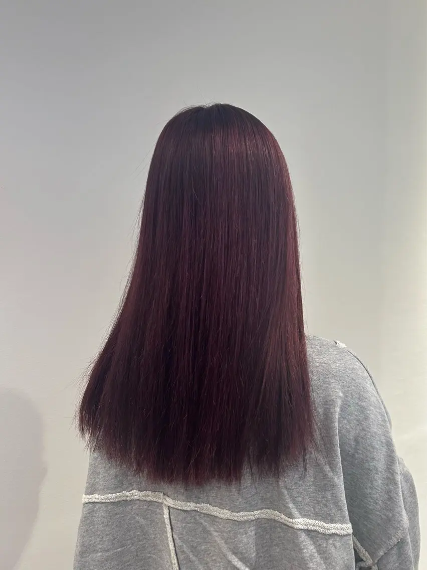 セミロング カラー ラベンダーカラー ラベンダーピンク ピンクカラー 青山 里帆のヘアスタイル