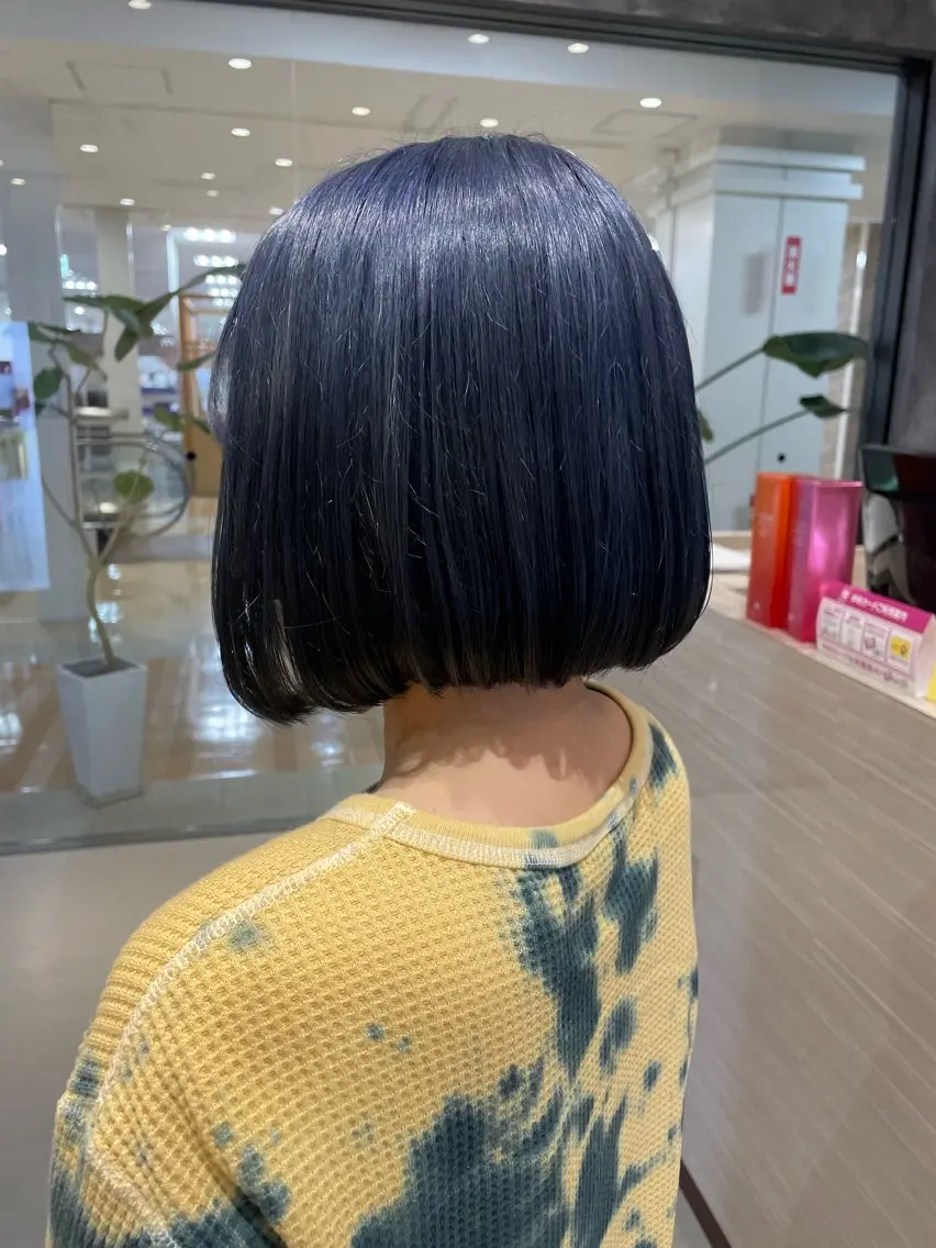 ミディアム カラー ブルーカラー ナチュラルカラー 児玉優香のヘアスタイル