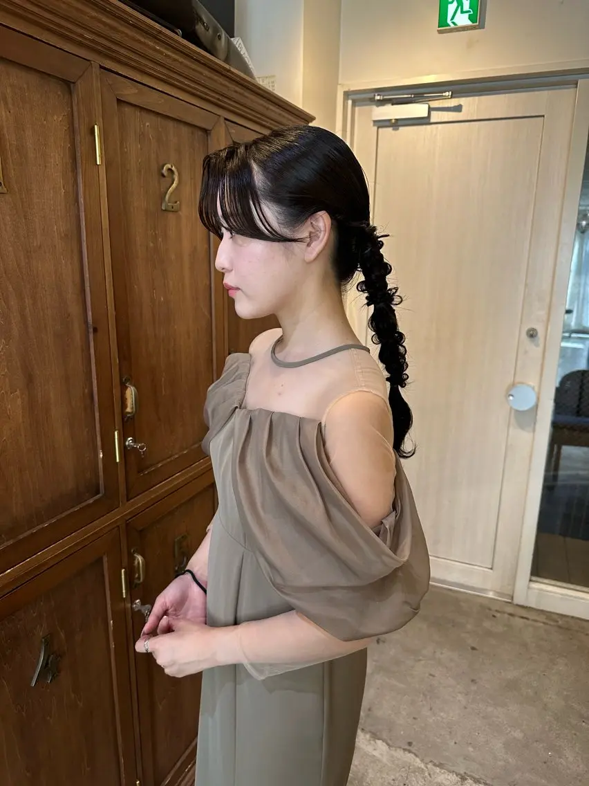 ロング ヘアアレンジ オレンジブラウン ヘアセット カットモデル募集中 ／HARUKA🎀のヘアスタイル