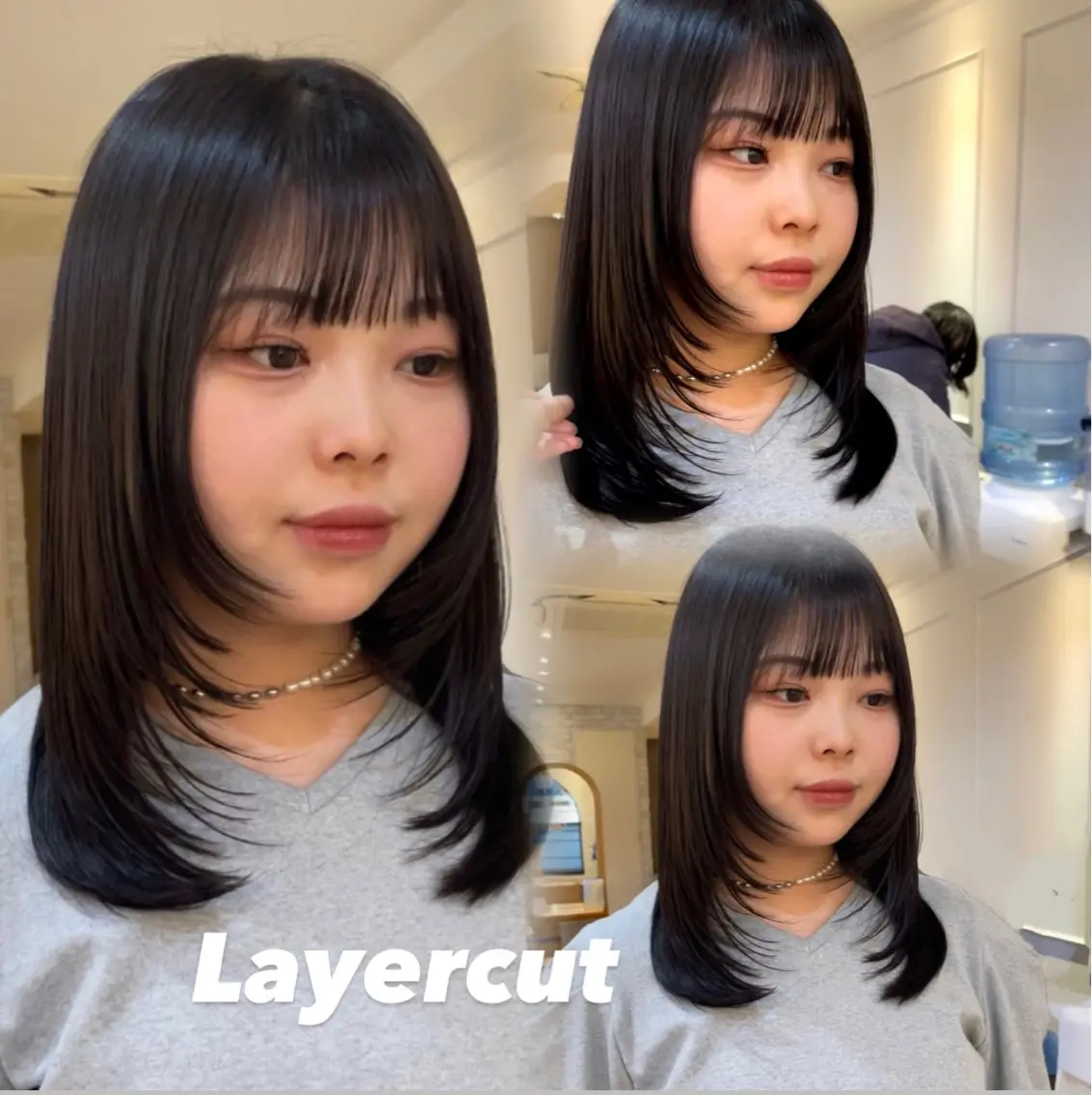 セミロング レイヤーカット ちのレイヤー/ハッ シュカット🌷💝のヘアスタイル