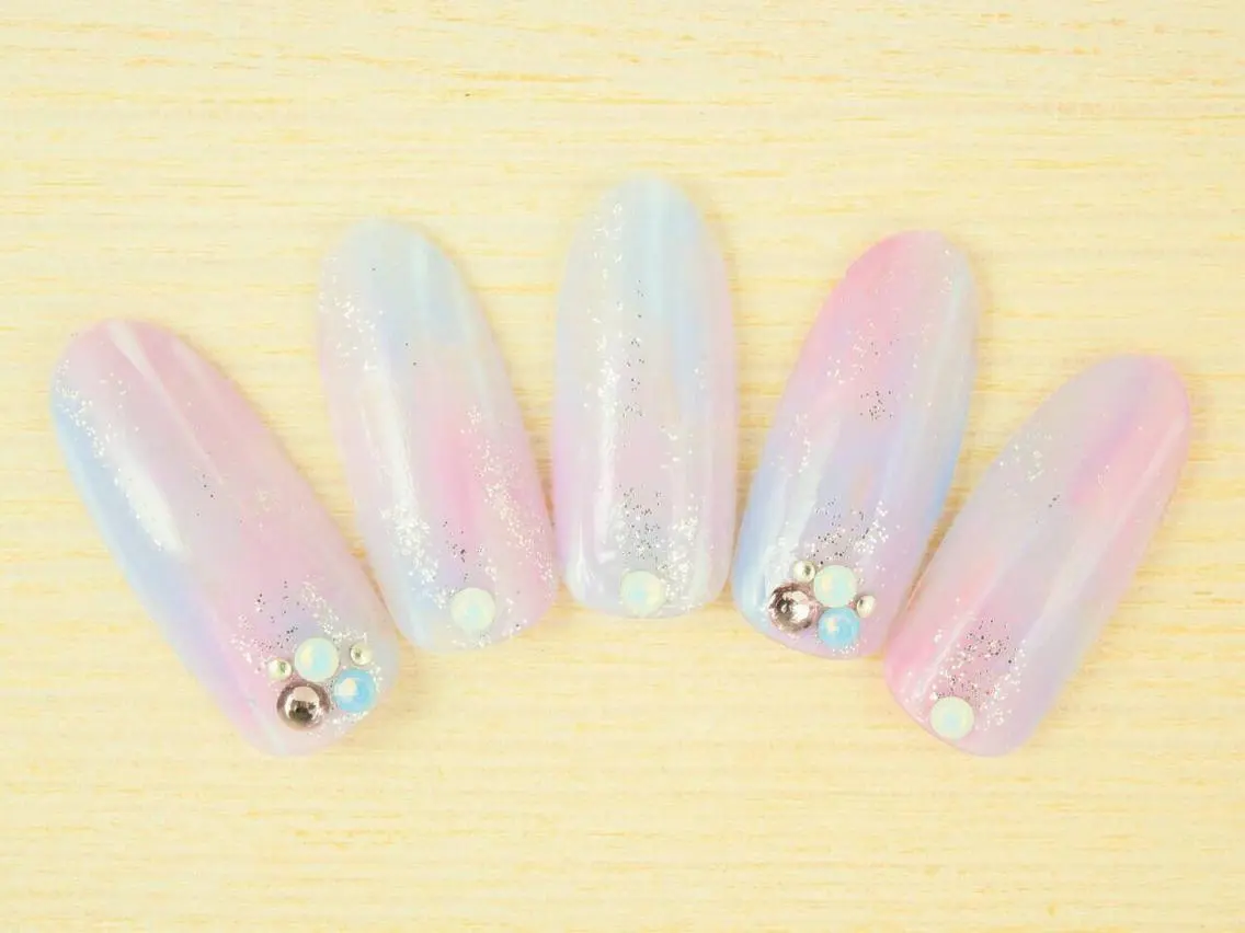 ネイル アートネイル ブルー private salon mieのネイルデザイン