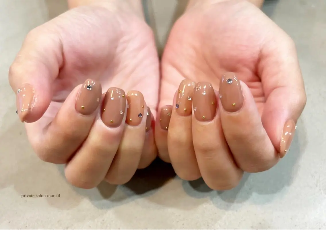 ネイル ストーンネイル ハンドネイル nail salon monailのネイルデザイン