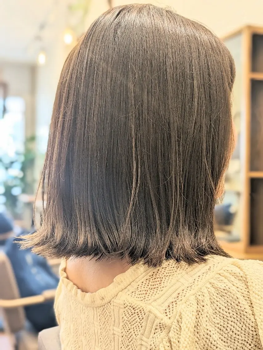 ミディアム ボブ 外ハネヘア カット ヘッドスパ 根岸 進のヘアスタイル