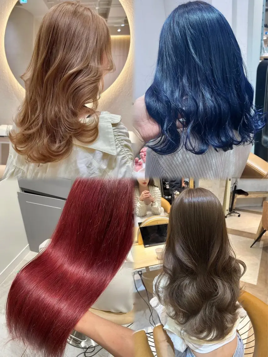 ロング カラー パーマ ヘアアレンジ メンズ ヘアカラー みっちー/縮毛矯正/ 艶カラーのヘアスタイル