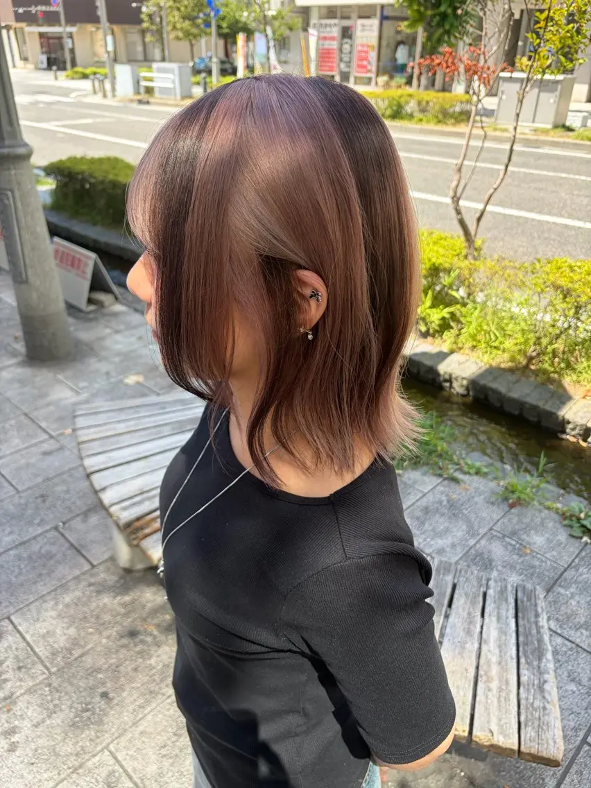 ミディアム カラー デザインカラー ヘアカラー トリートメント りゅうせい ／モデル募集中のヘアスタイル
