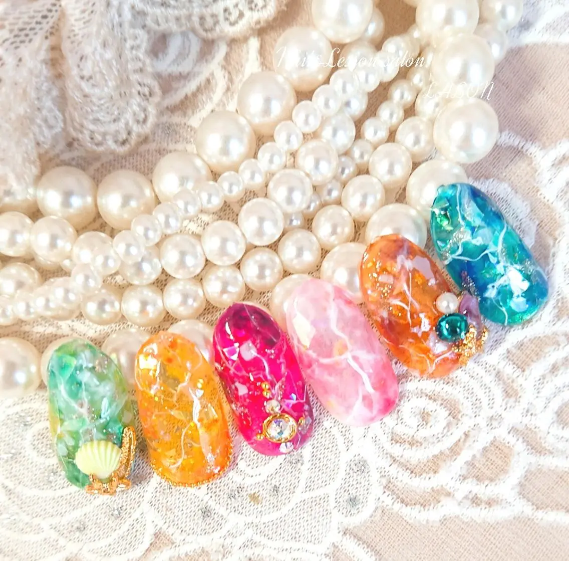 ネイル アートネイル 大理石ネイル(マーブル) Nail salon LABONのネイルデザイン