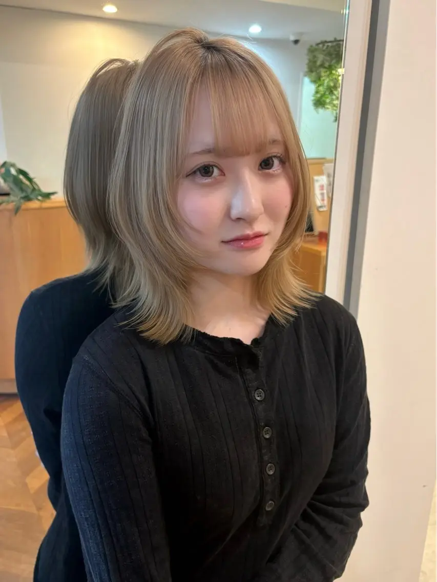 ミディアム レイヤーカット カノエ小郡店 /konocaのヘアスタイル
