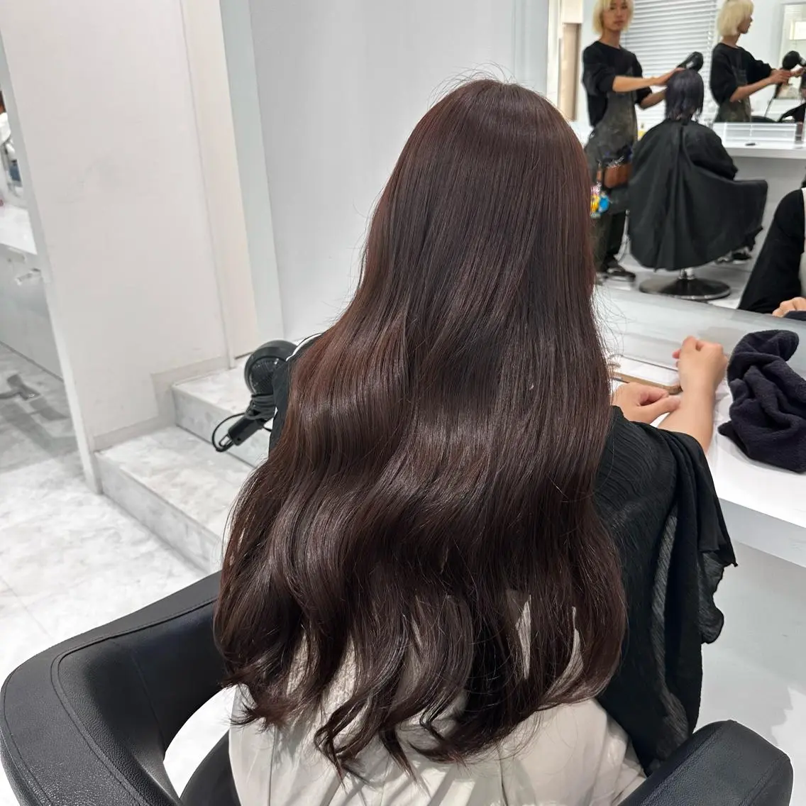 セミロング カラー カット ヘアカラー トリートメント ヘッドスパ ヘアセット ♡上品韓国髪♡ブラ ウン/SAYATOのヘアスタイル