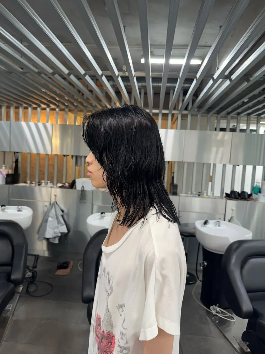 ロング パーマ テーパーフェード TE$⚡️HINのヘアスタイル