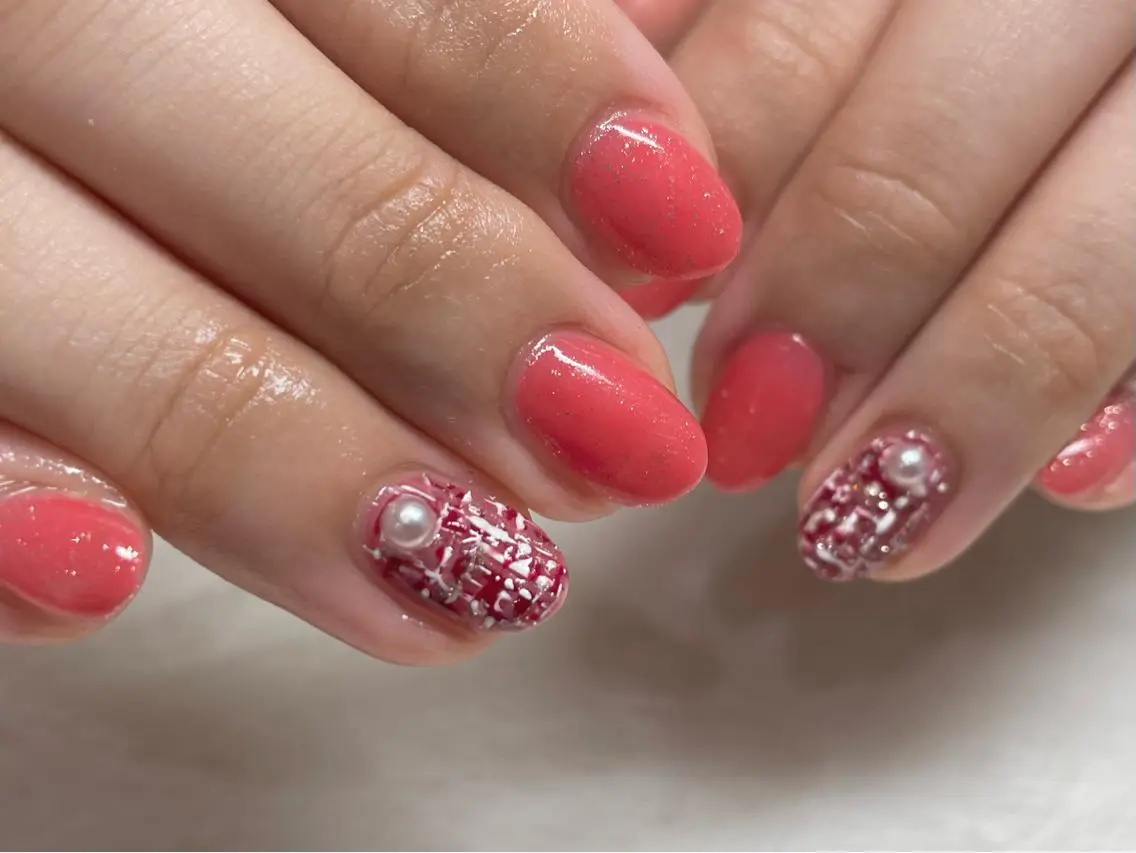 ネイル ツイードネイル riri-nail Rie Endoのネイルデザイン