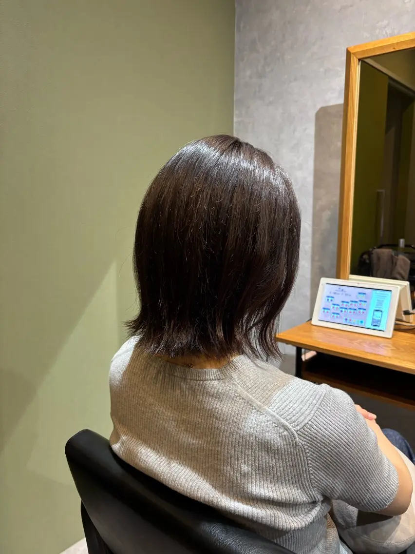 ミディアム カラー ボブ くびれヘア Agu 西台店 衣莉💫のヘアスタイル