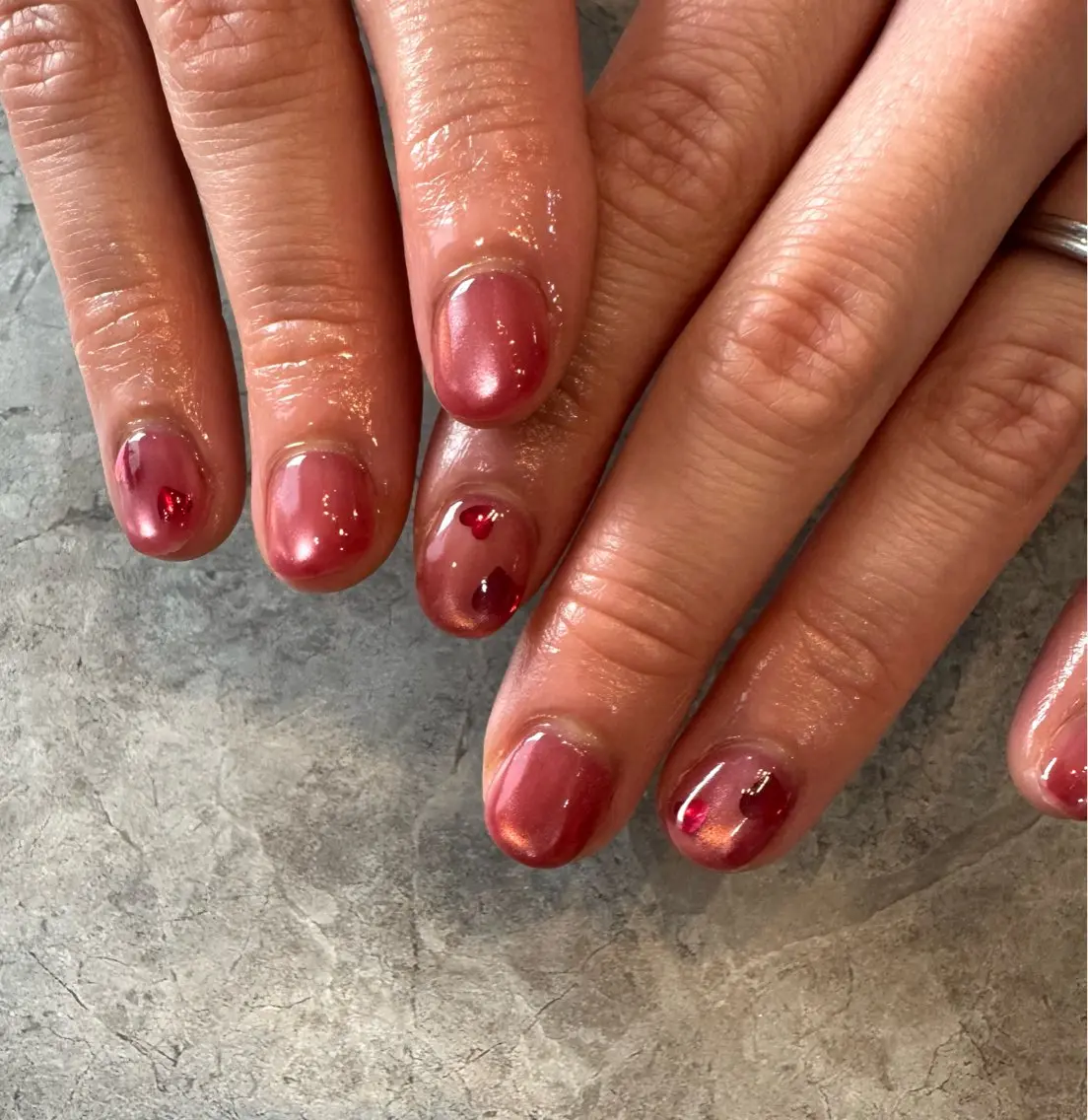 ネイル ハート ホログラムネイル ハンドネイル Blé nailのネイルデザイン