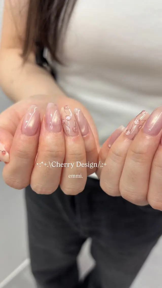 ネイル 氷ネイル・うるうるネイル ハンドネイル emmi nailのネイルデザイン