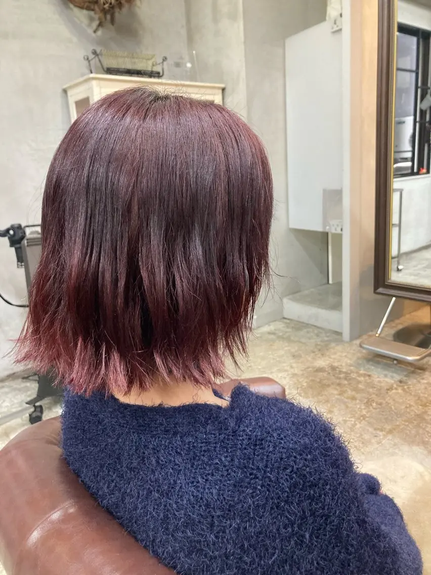 ミディアム カラー レッドカラー ヘアカラー 新田龍之輔 →メンズ/派手髪のヘアスタイル