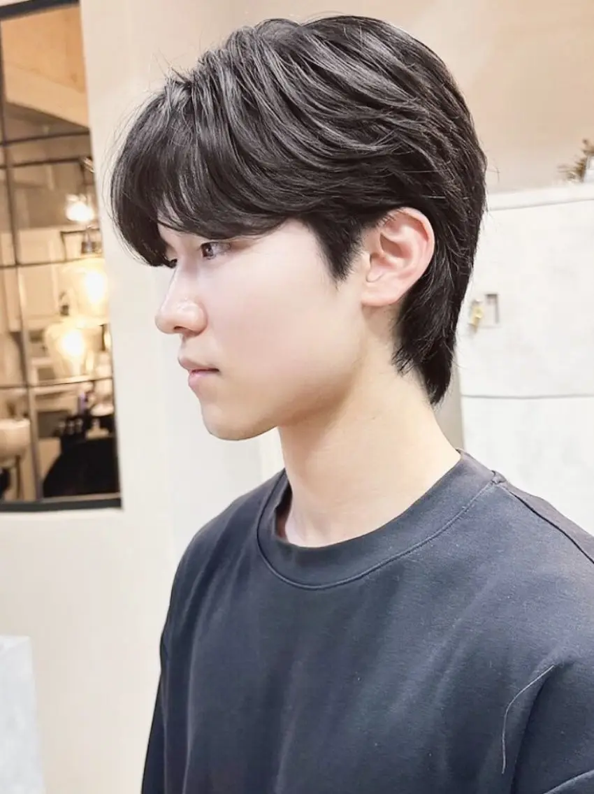 メンズ ダウンパーマ メンズ韓国風 メンズパーマ メンズウルフカット ウルフカット XELM高崎 🤍Kyokaのヘアスタイル