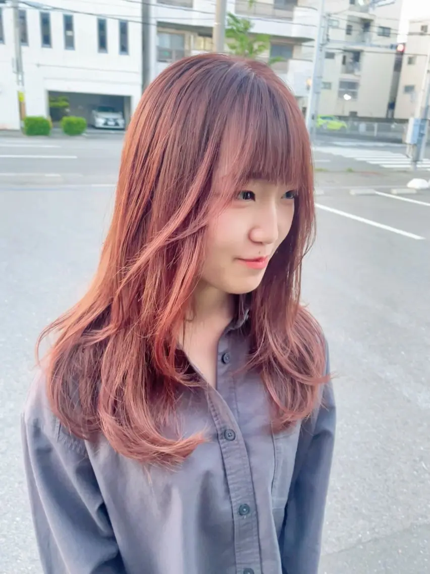 ロング ロングレイヤー 顔まわりレイヤー 髪質改善 韓国風ヘア レイヤーカット カット ヘアカラー トリートメント Yusei/似合わせ /韓国風レイヤーのヘアスタイル