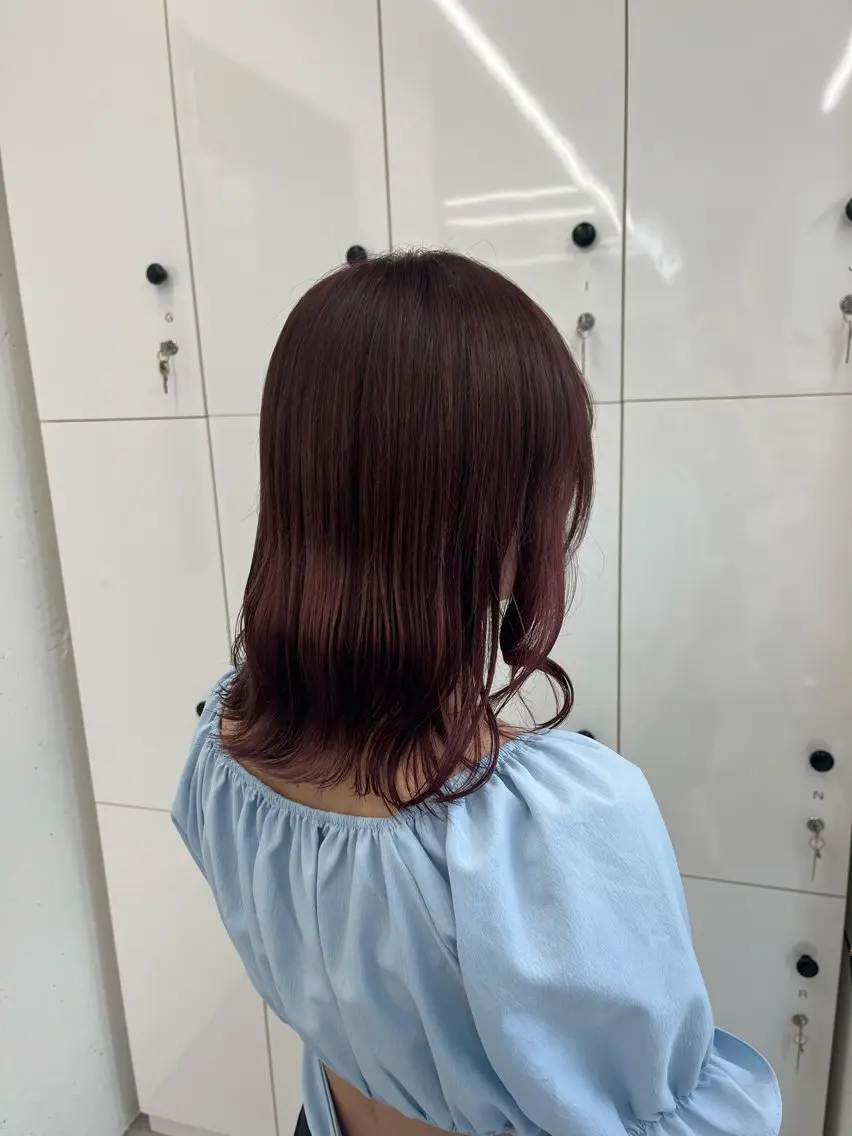 セミロング カラー ベージュカラー ピンクカラー ピンクベージュ 🫧‪Ameri🫧 Emma ecoleのヘアスタイル