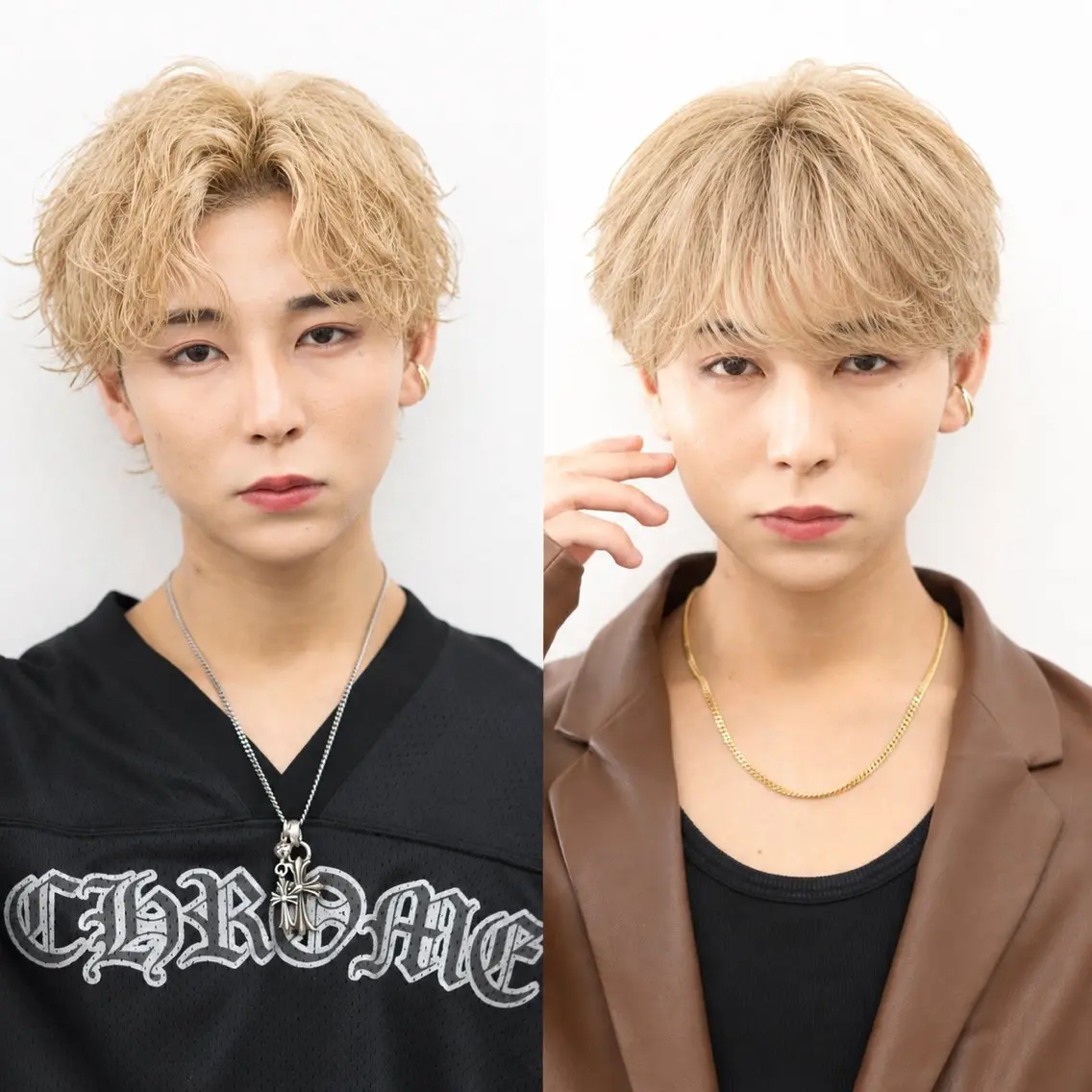 ミディアム カラー パーマ メンズ カット ヘアカラー トリートメント メンズブリーチ🔥 KYOHEIのヘアスタイル